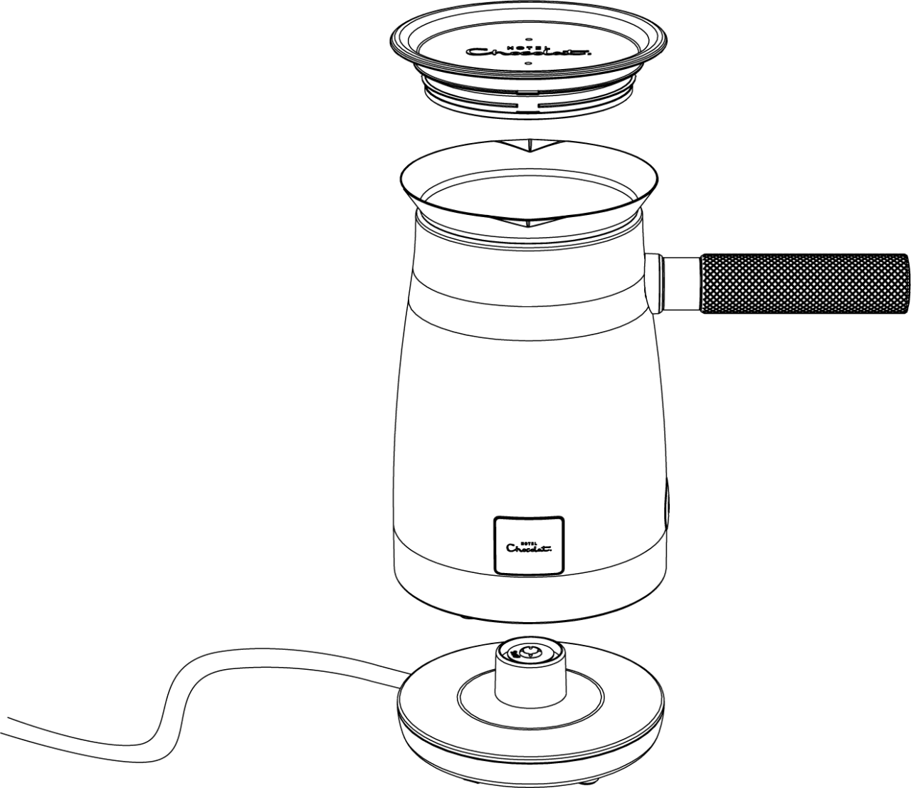 Design drawings of the Velvetiser with it's power base.
