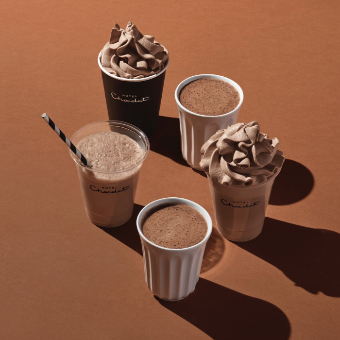 Image of velvetised hot chocolate, iced chocolate, frozen chocolate and drinking chocolate.