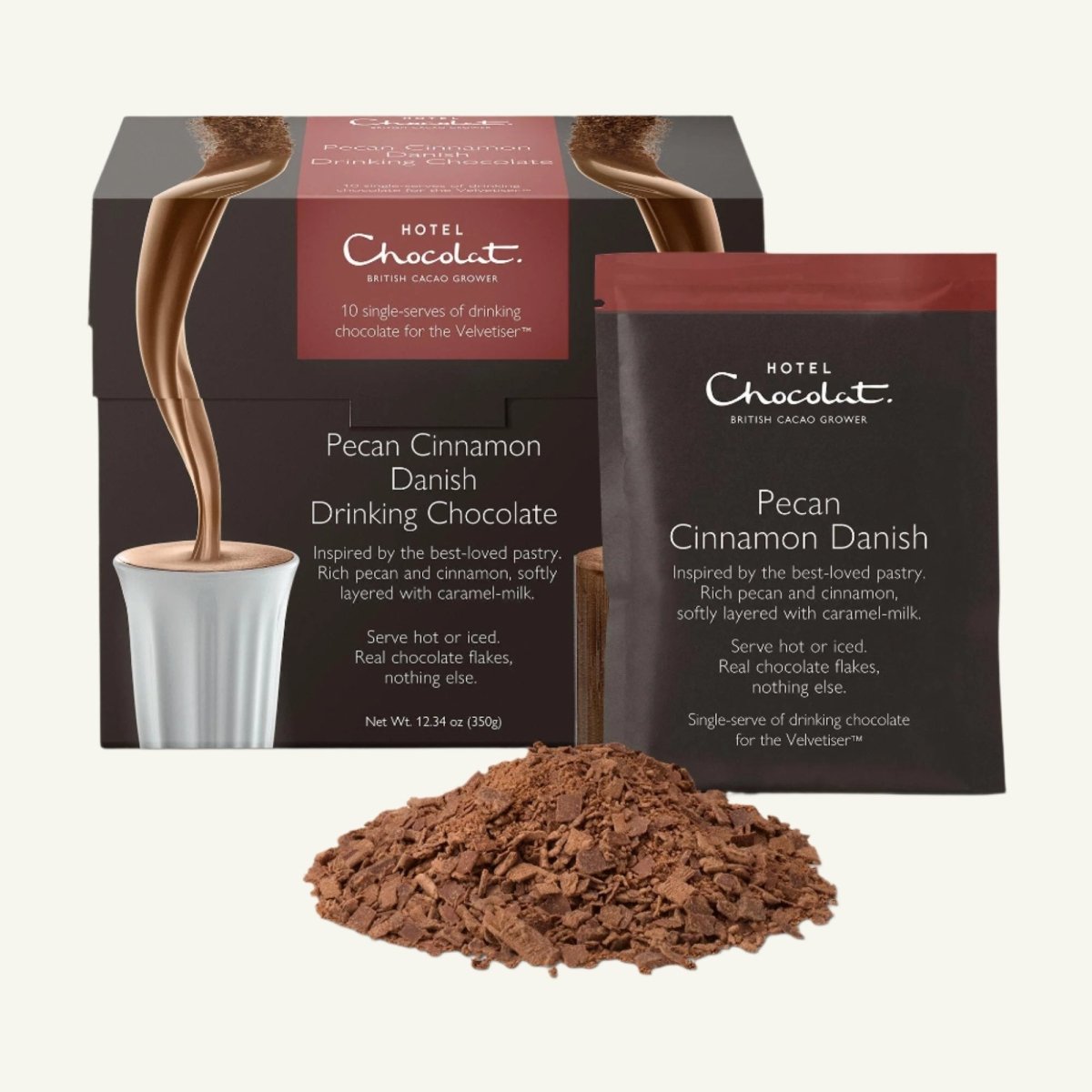 Pecan Cinnamon Danish Hot Chocolate Flakes - Hotel Chocolat - Hotel Chocolat