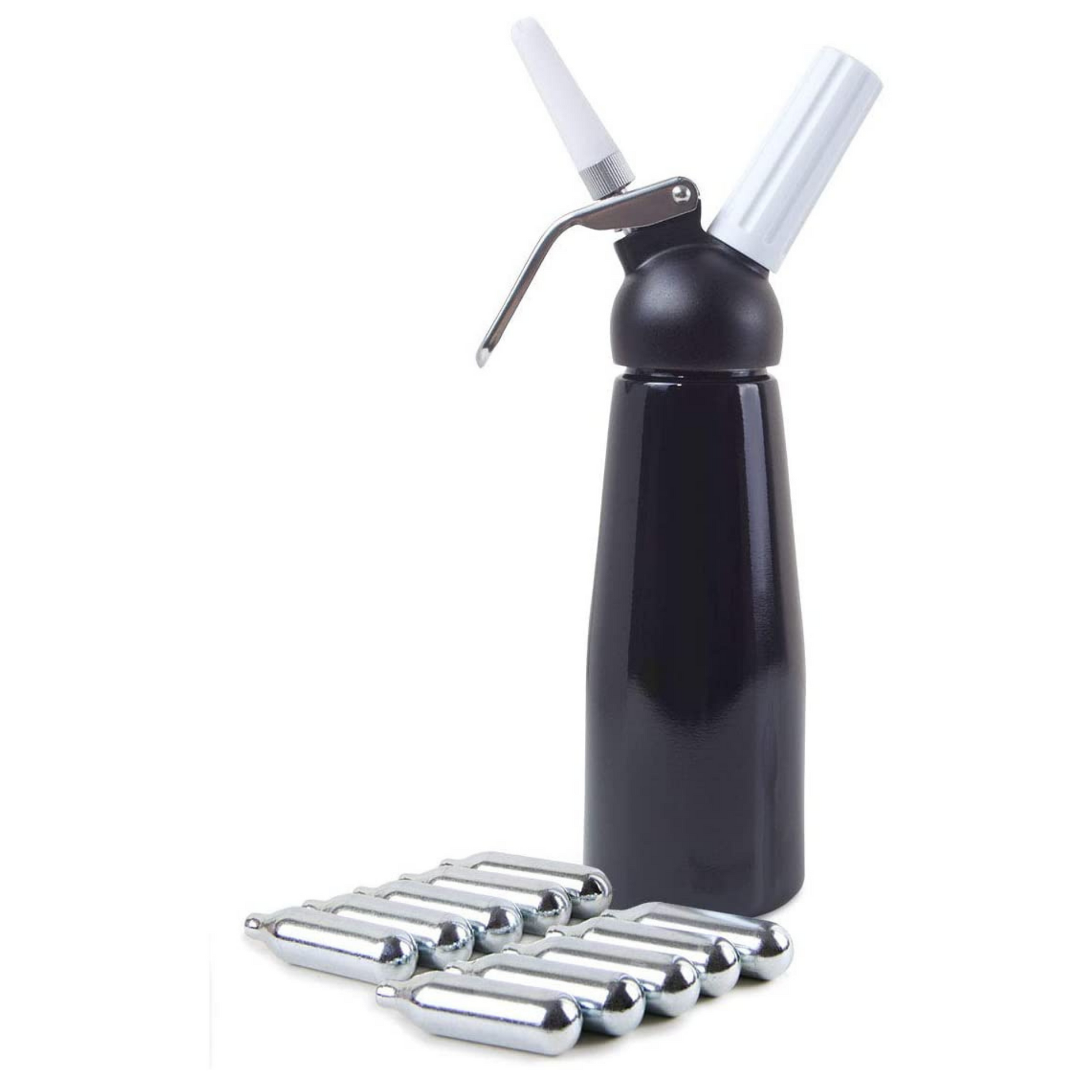 ICO Black Aluminum Whipped Cream Maker Dispenser (1 Pint/0.5L)