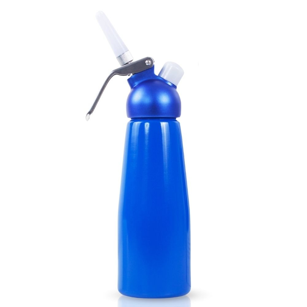ICO Blue Aluminum Whipped Cream Maker Dispenser (1 Pint/0.5L) - Hotel Chocolat - without Chargers - Impeccable-O - Whipper- Color