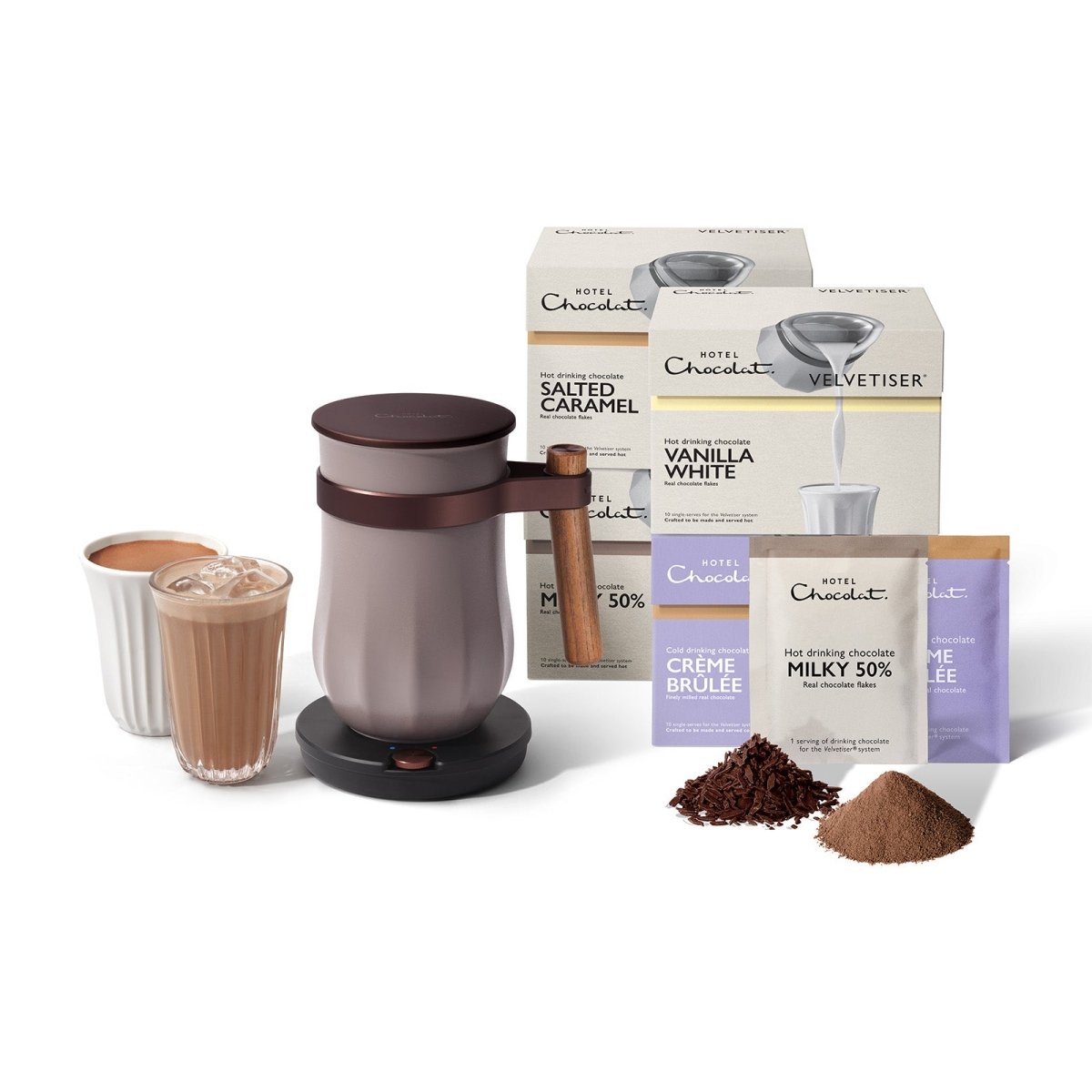 The Velvetiser Starter Kit - Pebble - Hotel Chocolat - Milk to Caramel - Hotel Chocolat - Bundle