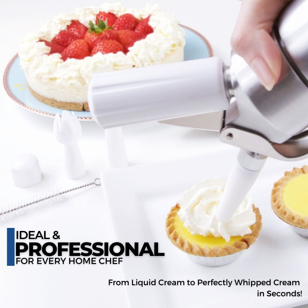ICO Professional Aluminum Whipped Cream Maker Dispenser (1 Pint/0.5L)