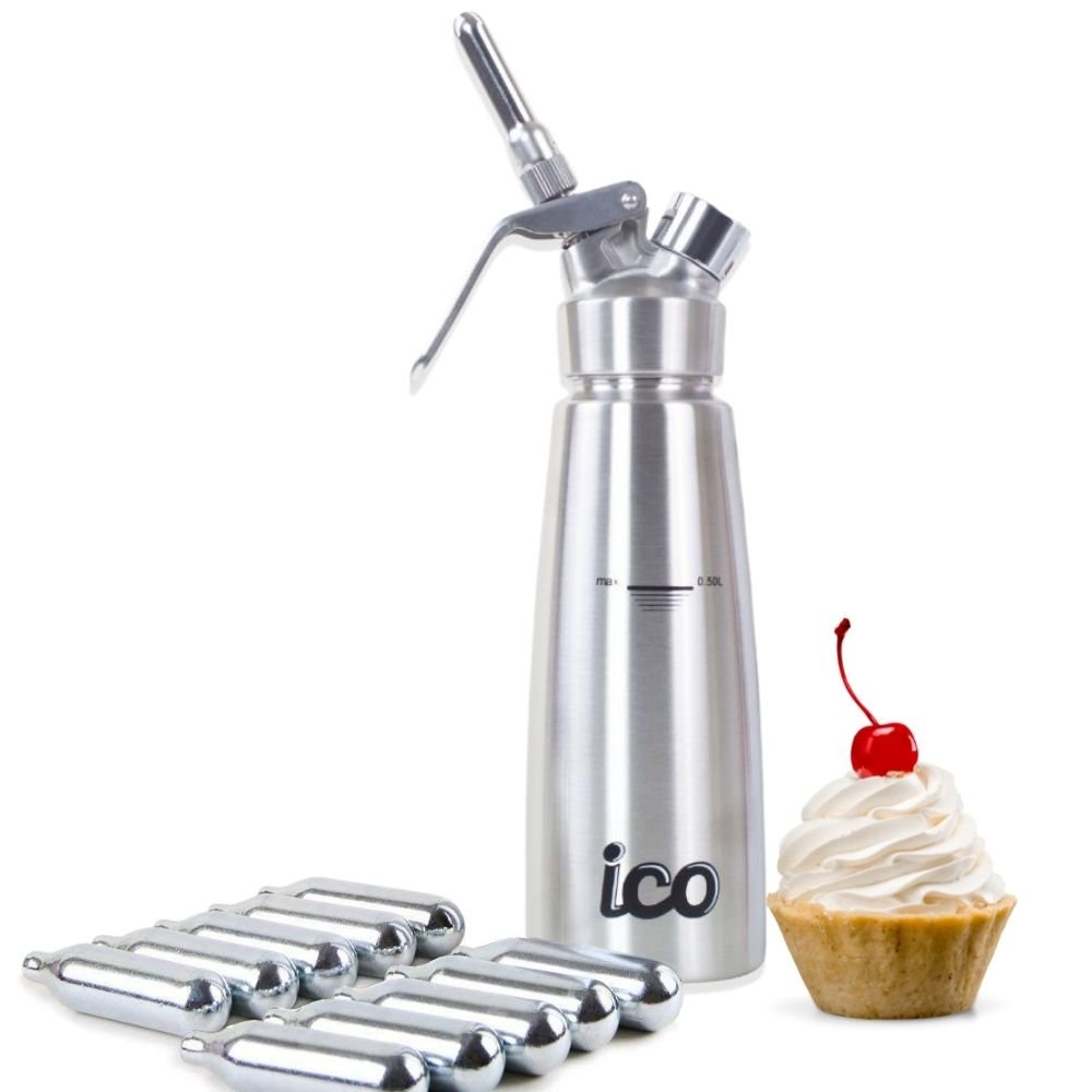 Stainless Steel Whipped Cream Can - Hotel Chocolat - with 10 Chargers - Sold by our friends at Impeccable - O