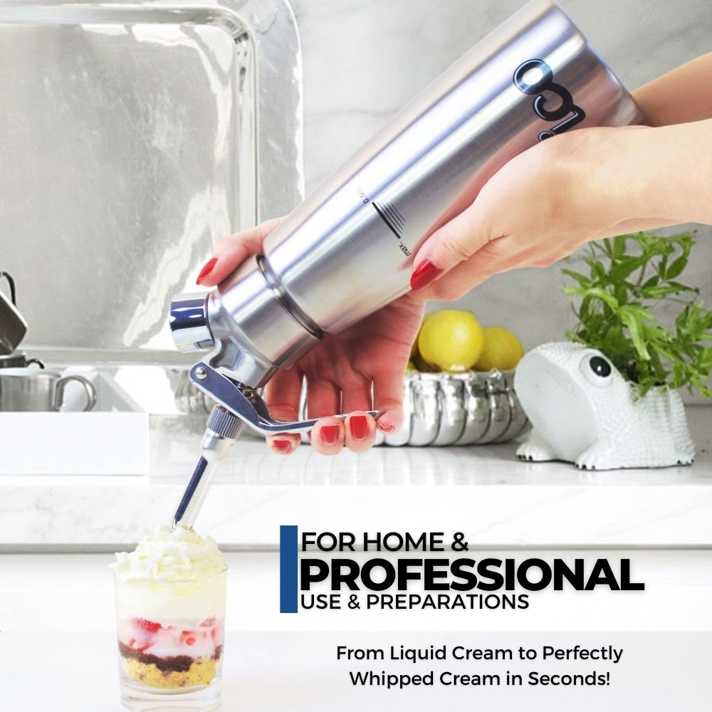 Stainless Steel Whipped Cream Can - Hotel Chocolat - without Chargers - Sold by our friends at Impeccable - O